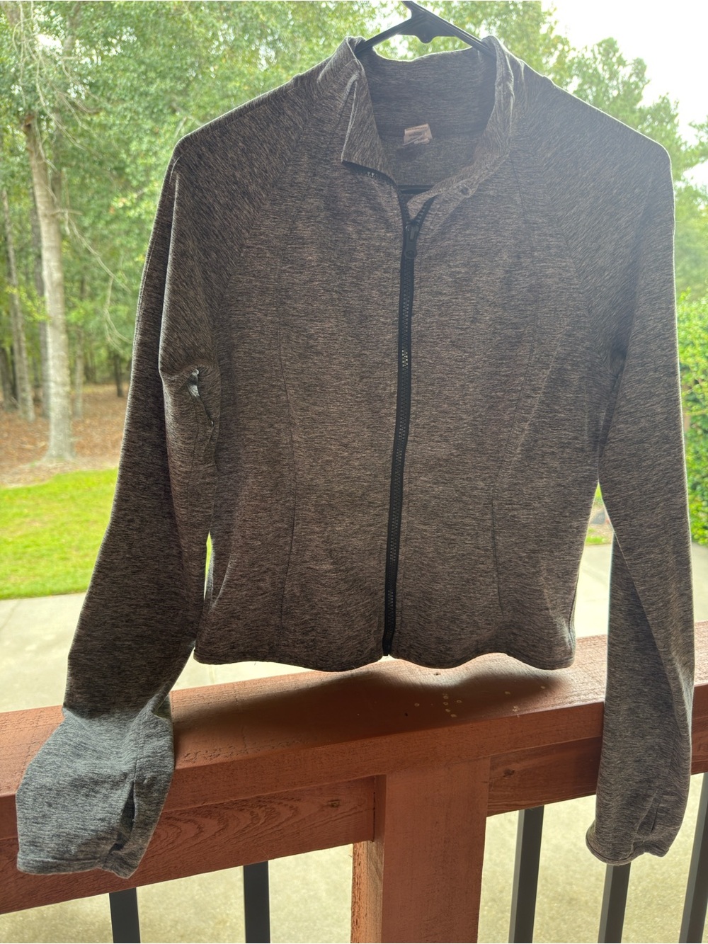 Yogalicious Gray Heather Jacket with Black Zipper